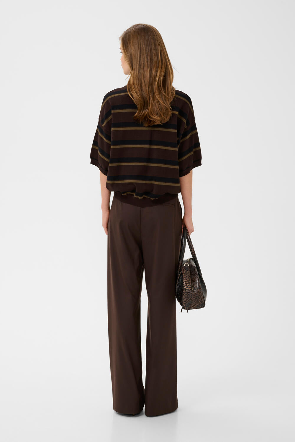 GZtaia strikket polotrøje - Molé/Black/Military Olive